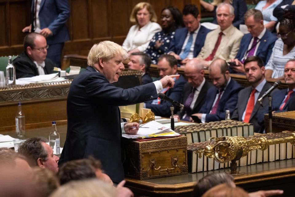 Prime Minister Boris Johnson in the House of Commons (UK Parliament/Andy Bailey) (PA Media)