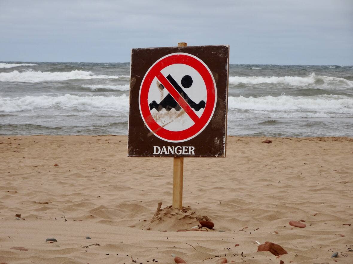 Beachgoers are being warned to stay out of the water Monday. (Jane Robertson/CBC - image credit)