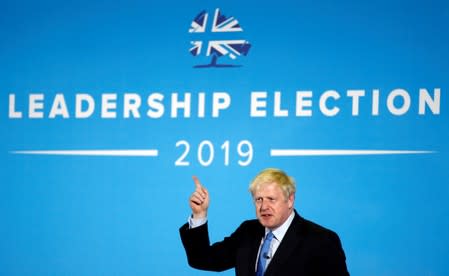 FILE PHOTO: Boris Johnson, a leadership candidate for Britain's Conservative Party, attends a hustings event in Colchester