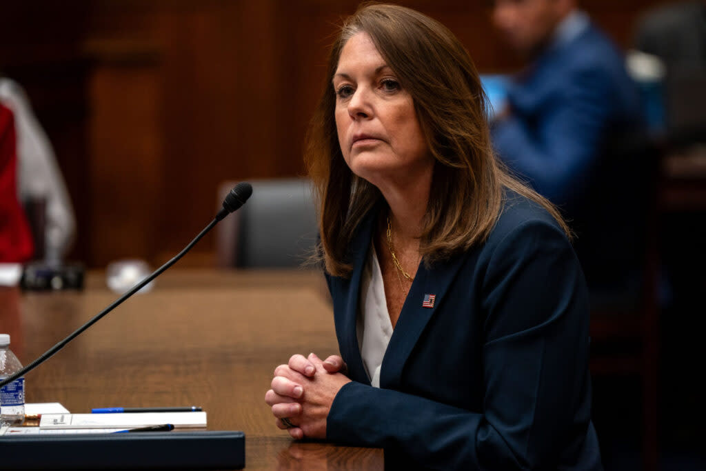 U.S. Secret Service Director Kimberly Cheatle testifies before the House Oversight and Accountability Committee on July 22, 2024. The beleaguered leader of the agency has pledged cooperation with all investigations into the attempted assassination of former President Donald Trump, though members of Congress from both parties have called for her to resign. (Photo by Kent Nishimura/Getty Images)