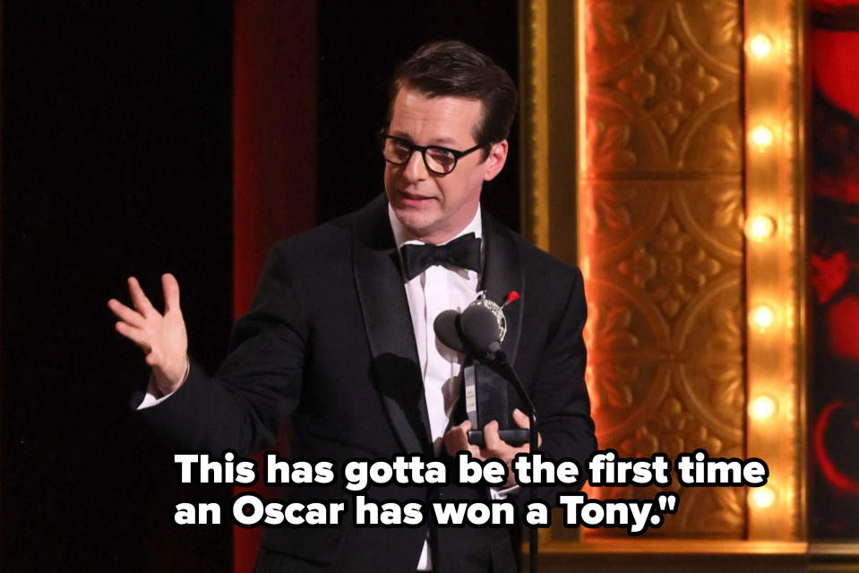 sean hayes accepting tony award