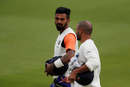 Cricket - India Nets - Ageas Bowl, West End, Britain - August 28, 2018 India's Shikhar Dhawan and Lokesh Rahul during nets Action Images via Reuters/Paul Childs/Files