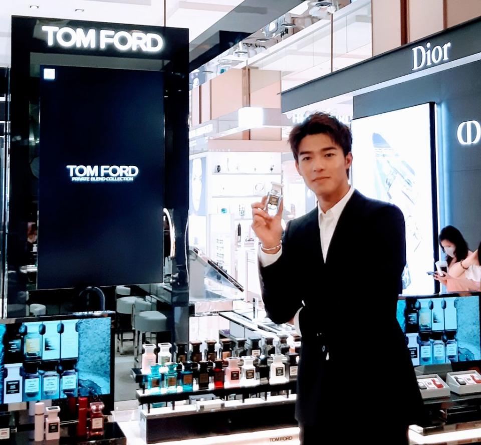 TOM FORD BEAUTY台南店開幕記者會，新生代人氣男星陳昊森以品牌好友身分出席，分享私人調香系列使用心得。〈記者羅玉如攝〉