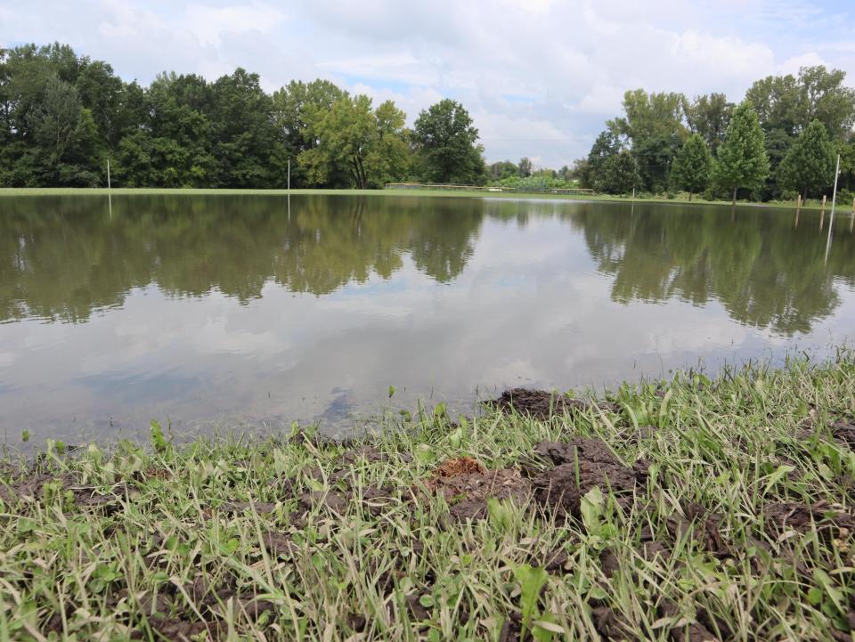 A flooded Pinti Field in Rome.