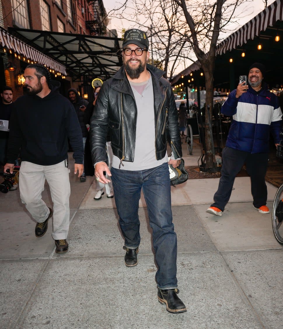 NEW YORK, NEW YORK - NOVEMBER 13: Jason Momoa is seen on November 13, 2023 in New York City.