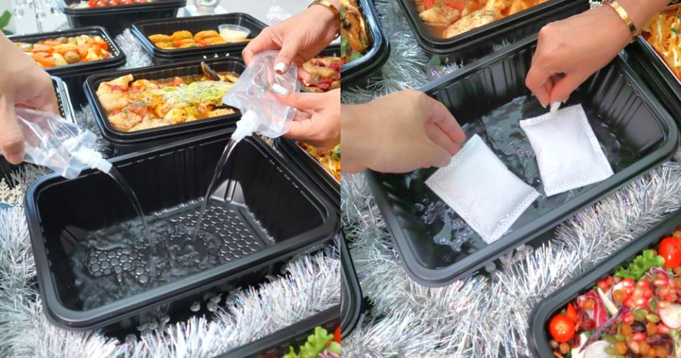 hows catering - pouring water in with heatpack