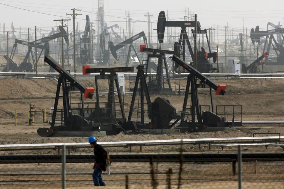 Pumpjacks seen in Bakersfield, California (AP)