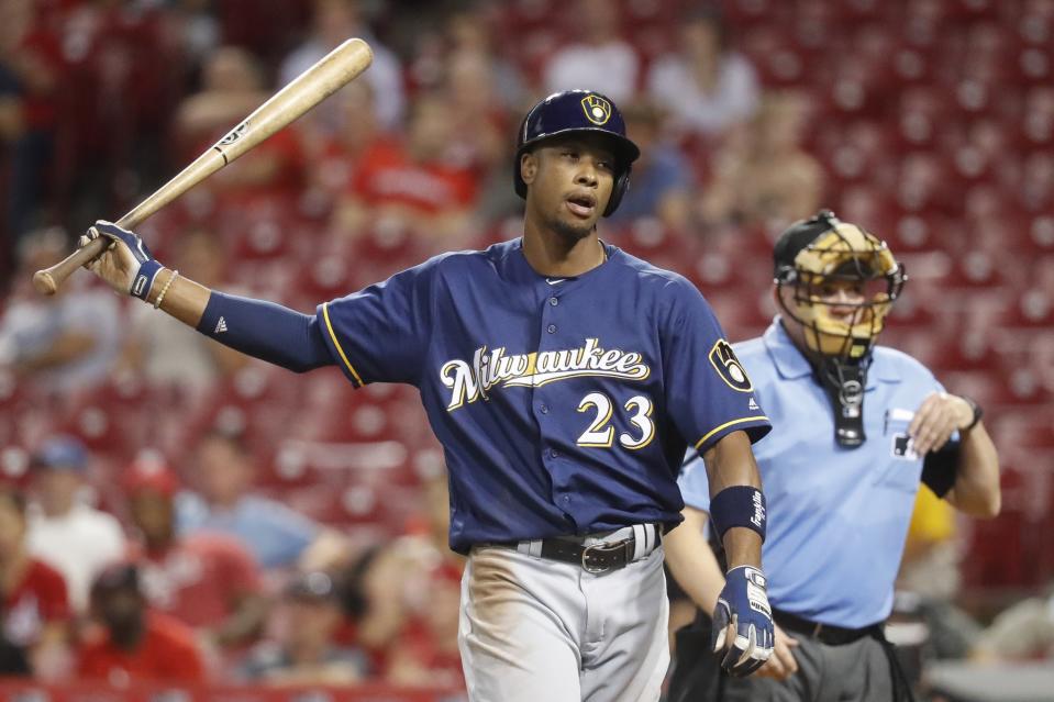 Keon Broxton was arrested early Friday morning in Florida. (AP)