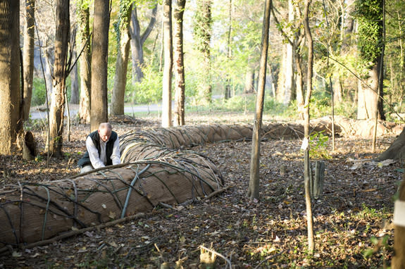 McColl Center for Art and Innovation environmental artist-in-residence Daniel McCormick’s installation mitigates erosion and slows polluted water run-off into Charlotte’s Little Sugar creek.