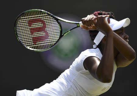 Britain Tennis - Wimbledon - All England Lawn Tennis & Croquet Club, Wimbledon, England - 5/7/16 USA's Venus Williams in action against Kazakhstan's Yaroslava Shvedova REUTERS/Tony O'Brien