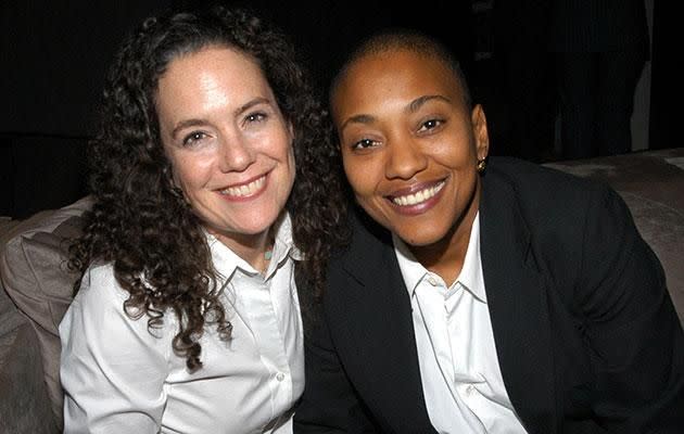 Robyn (right) pictured with a friend in 2004. Source: Getty