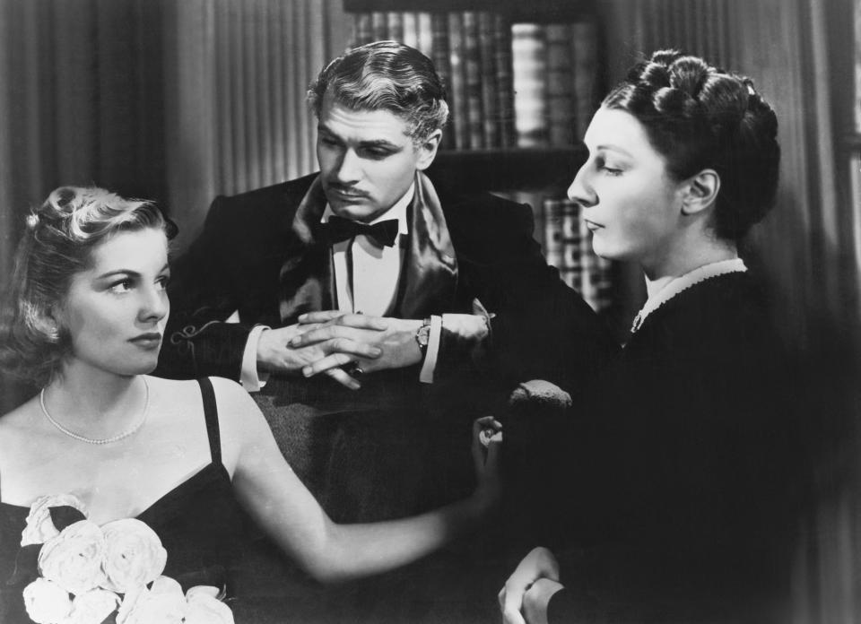 REBECCA, from left: Joan Fontaine, Laurence Olivier, Judith Anderson, 1940