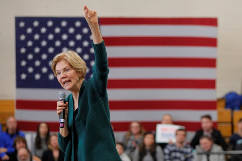Democratic 2020 U.S. presidential candidate Warren speaks in Manchester