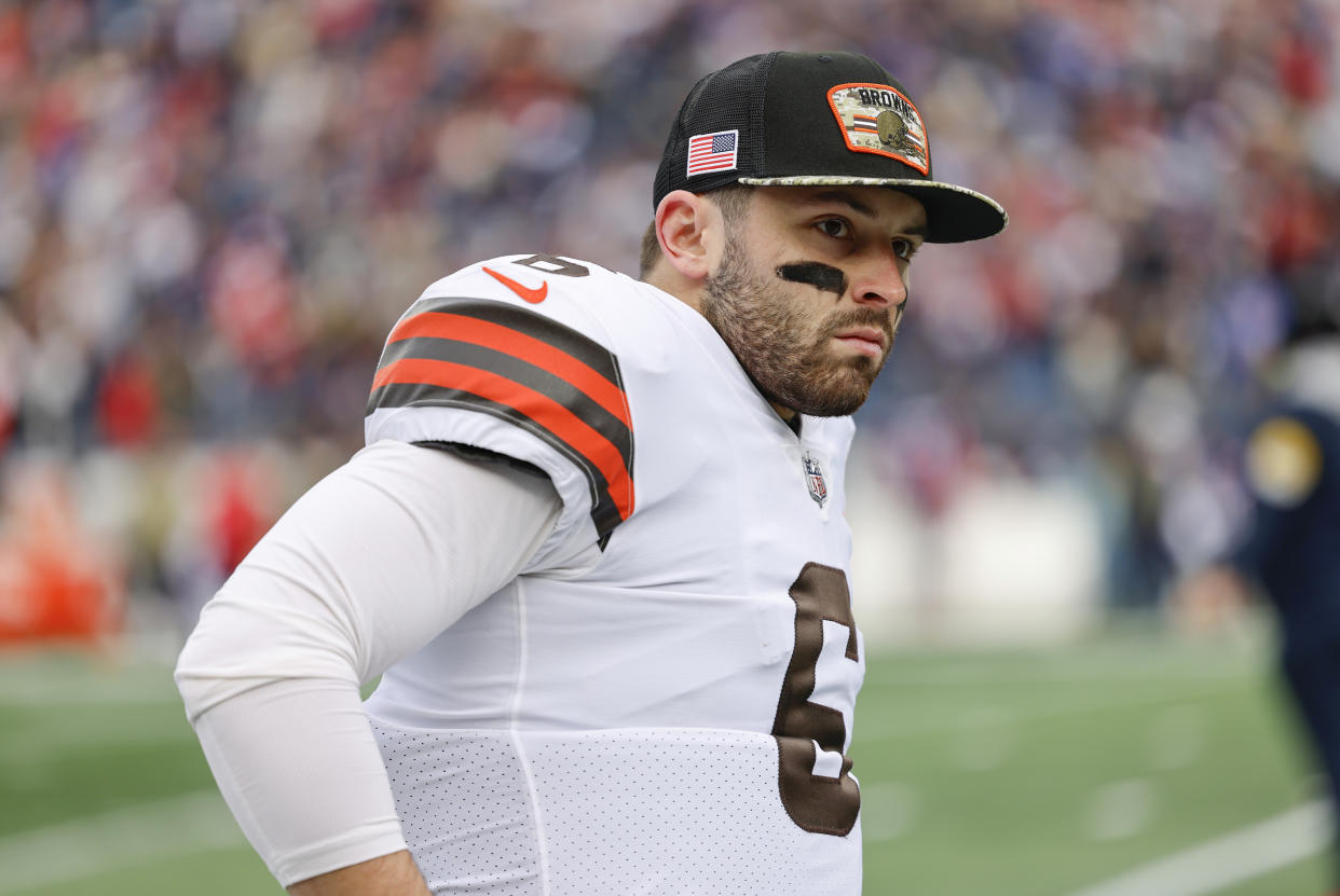 Baker Mayfield is one of several high-profile athletes who have staunchly advocated for Oklahoma inmate Julius Jones to be spared the death penalty. (Photo by Fred Kfoury III/Icon Sportswire via Getty Images)