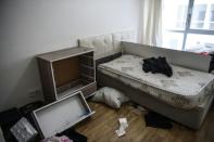 A bedroom inside the Istanbul apartment where the main suspect in the Reina nightclub rampage was arrested by Turkish police on January 16, 2017