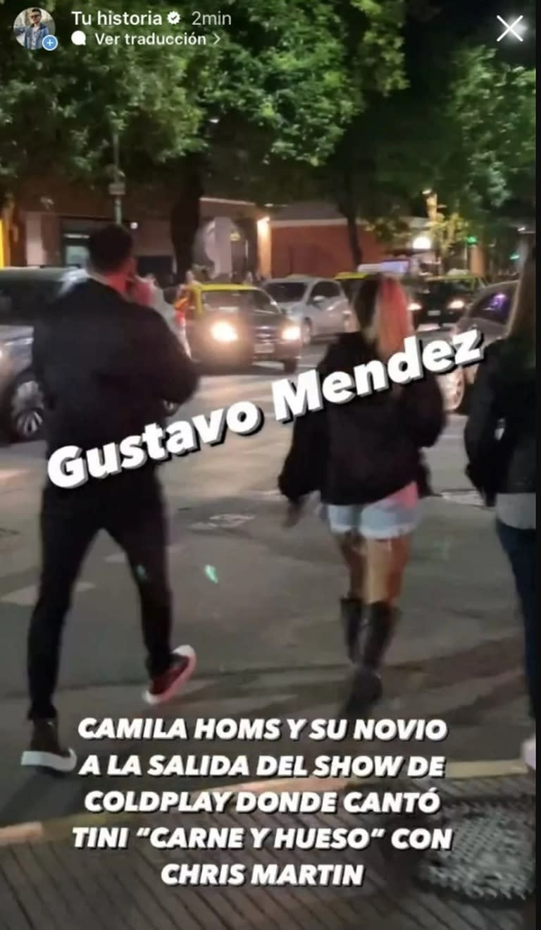 Cami Homs fue vista junto a su novio en el show de Coldplay