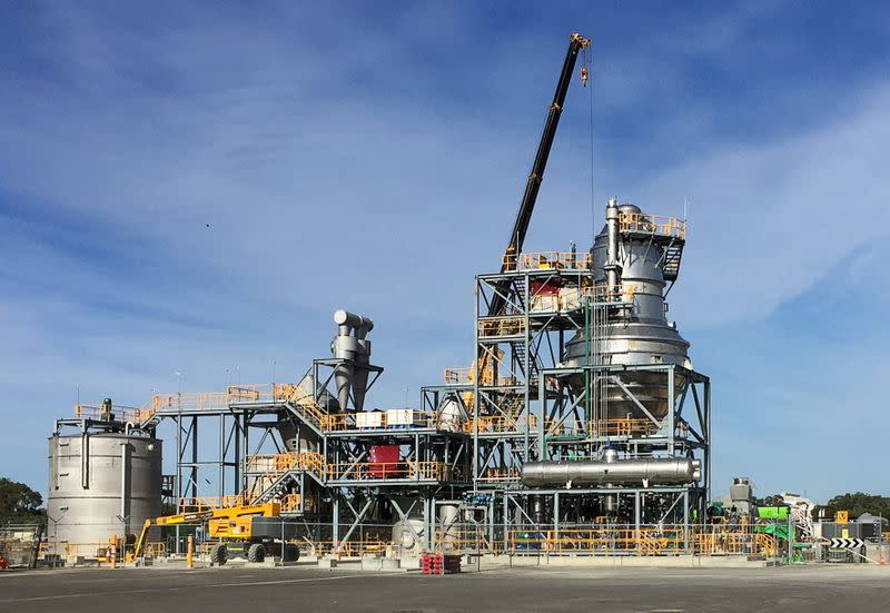 FILE PHOTO: FILE PHOTO: A view of a new nickel sulphate plant that global miner BHP Group is building to service the battery industry at its Nickel West operations, south of Perth