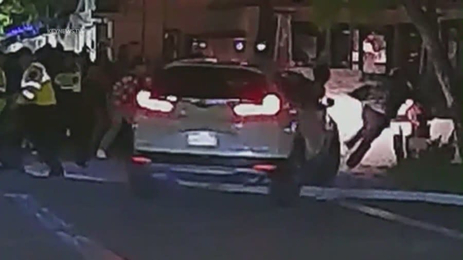 Video: Car plows into group of people in front of bar in Santa Clarita