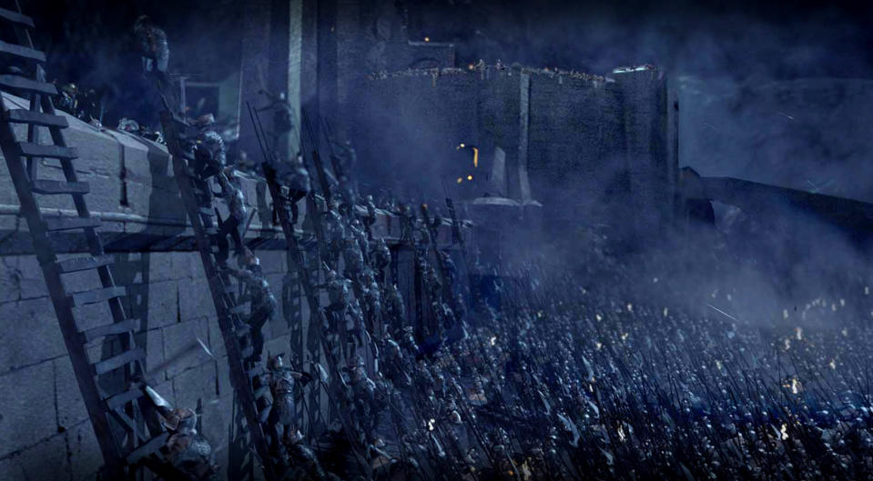 A battle from "The Two Towers"