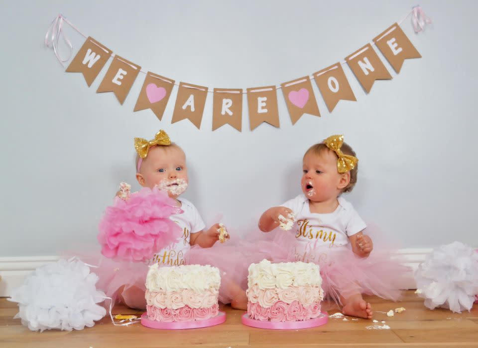 The twins loved their birthday surprise. Photo: Mega