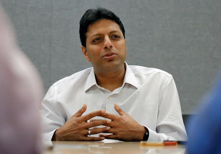 Amit Agarwal, Amazon's India Country Head and Global Senior Vice President, speaks during an interview with Reuters inside his office in Bengaluru, India, April 20, 2018. REUTERS/Abhishek N. Chinnappa