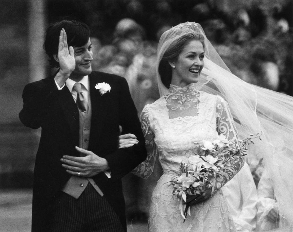 20th october 1979  the grandson of lord louis mountbatten, lord romsey, marries penelope eastwood at romsey abbey  the event being dubbed the wedding of the year with over 900 guests in attendance from almost all of europes leading families  photo by central pressgetty images