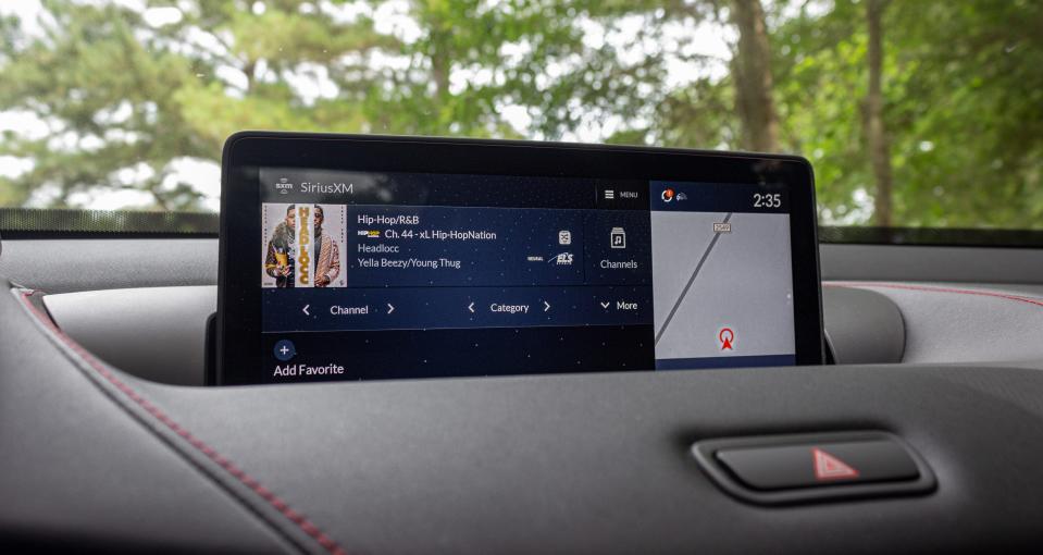 The 2021 Acura TLX A-Spec's infotainment screen.