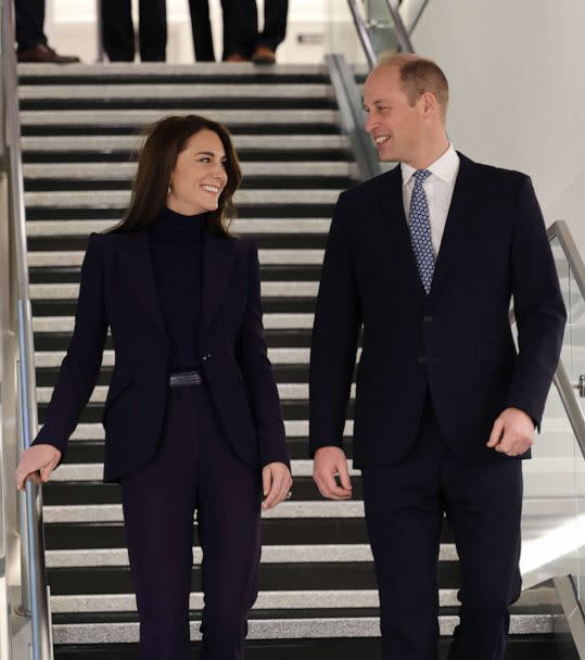 PHOTO: Catherine, Princess of Wales and Prince William, Prince of Wales arrive at Logan International Airport, Nov. 30, 2022 in Boston. (Chris Jackson/Getty Images)