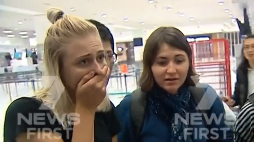 When 7 News showed a group of female passengers just how severe the damage to their plane was, they were left struggling for words. Source: 7 News