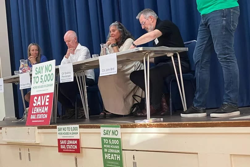 (Left to right) Conservative general election candidate Helen Whately, Maidstone Borough Council leader Stuart Jeffery, Kent county councillor Shellina Prendergast and Lenham Parish Council chairman John Britt