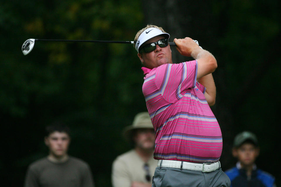 GREENSBORO, NC - AUGUST 19: Carl Pettersson hits his tee shot on the second hole during the final round of the Wyndham Championship at Sedgefield Country Club on August 19, 2012 in Greensboro, North Carolina. (Photo by Hunter Martin/Getty Images)