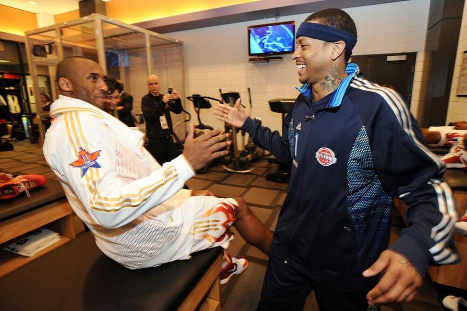 Kobe Bryant and Allen Iverson | Andrew D. Bernstein/NBAE via Getty