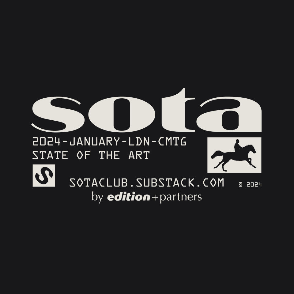 The logo of  SOTA, or State of the Art, the content arm of Edition+partners 