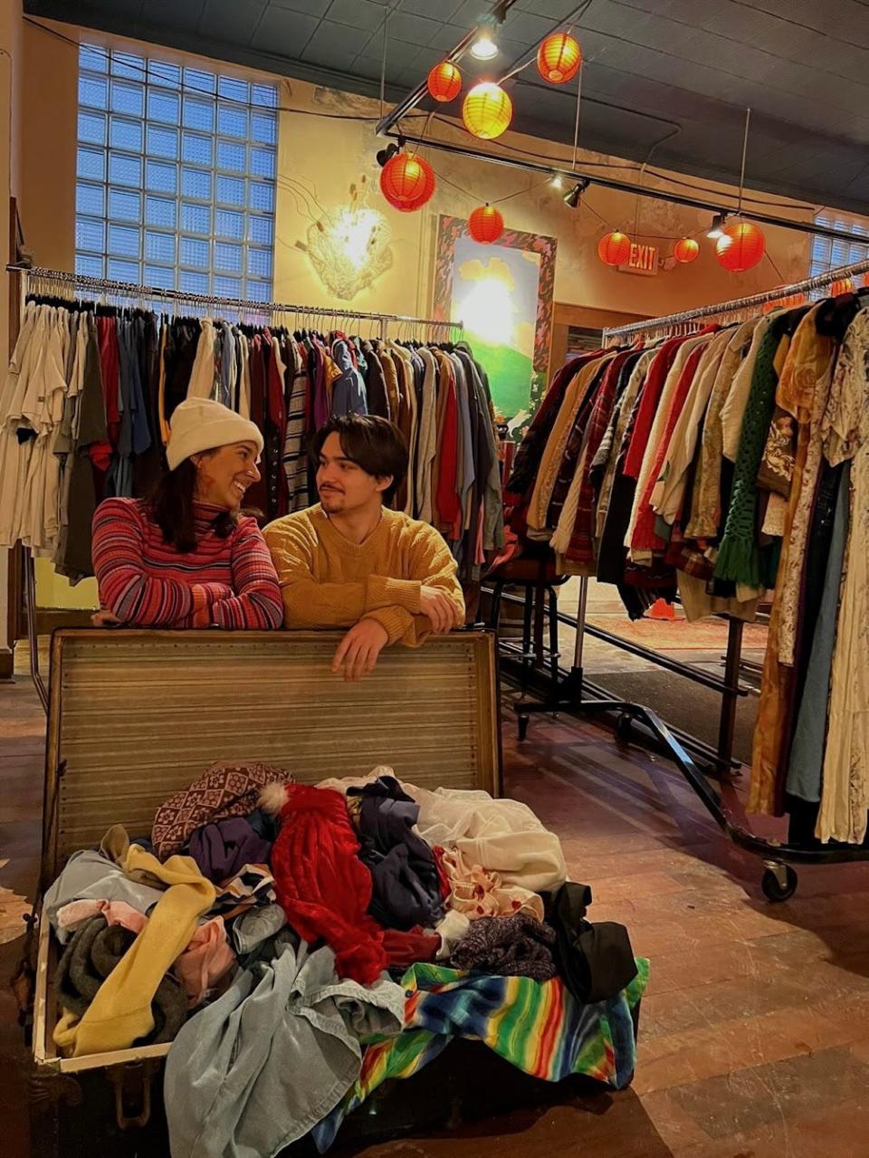 Two young entrepreneurs, Destiny Sawyer (left) and Aidan Sison (right) have started a vintage clothing business, Thrift Kist. They sell at events and organized the Cream City Vintage Fest, which is scheduled for Aug. 5 at the Baird Center.