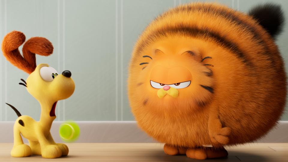 Odie and Garfield in The Garfield Movie