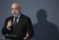 Russian businessman Viktor Vekselberg gestures during a ceremony to mark International Holocaust Remembrance Day at the Jewish Museum and Tolerance Center in Moscow January 27, 2013. REUTERS/Sergei Karpukhin