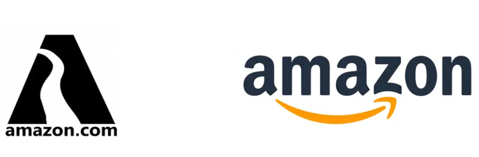L'évolution du logo du site de e-commerce (Crédits : Amazon).