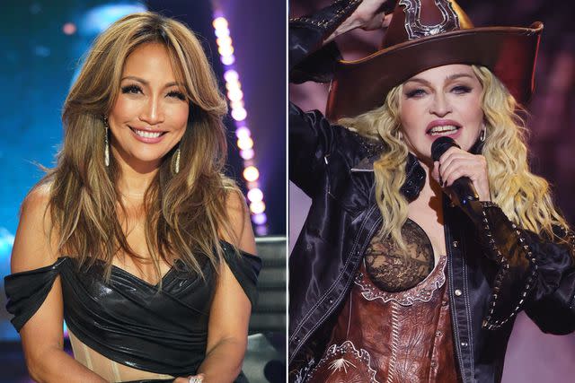 <p>Christopher Willard via Getty Images; Kevin Mazur/WireImage</p> Carrie Ann Inaba, Madonna