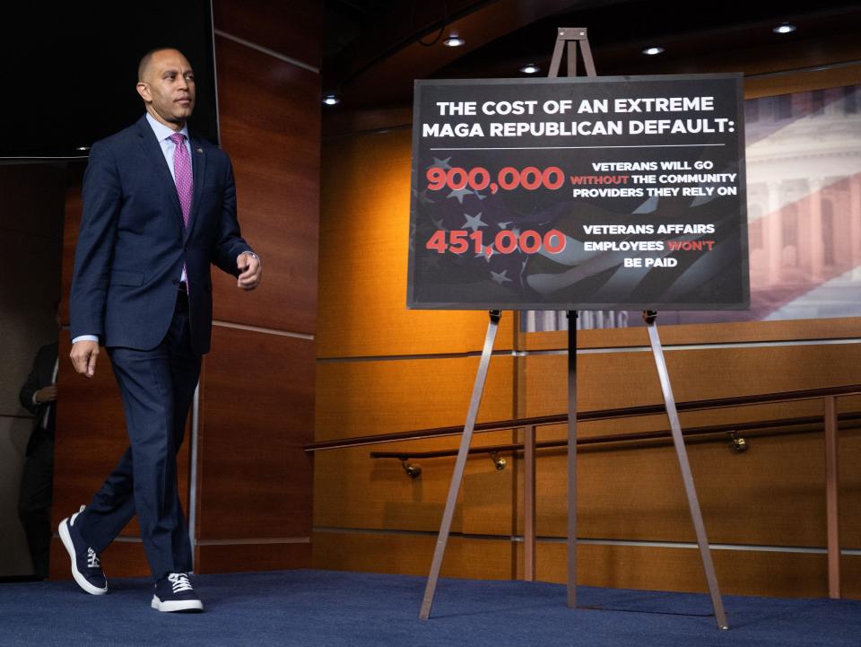 US House Minority Leader Hakeem Jeffries, Democrat of New York, in Washington, DC, May 25, 2023.