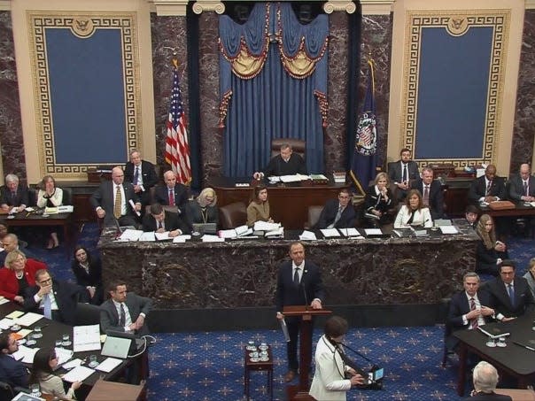 Senate Chamber Trump impeachment trial