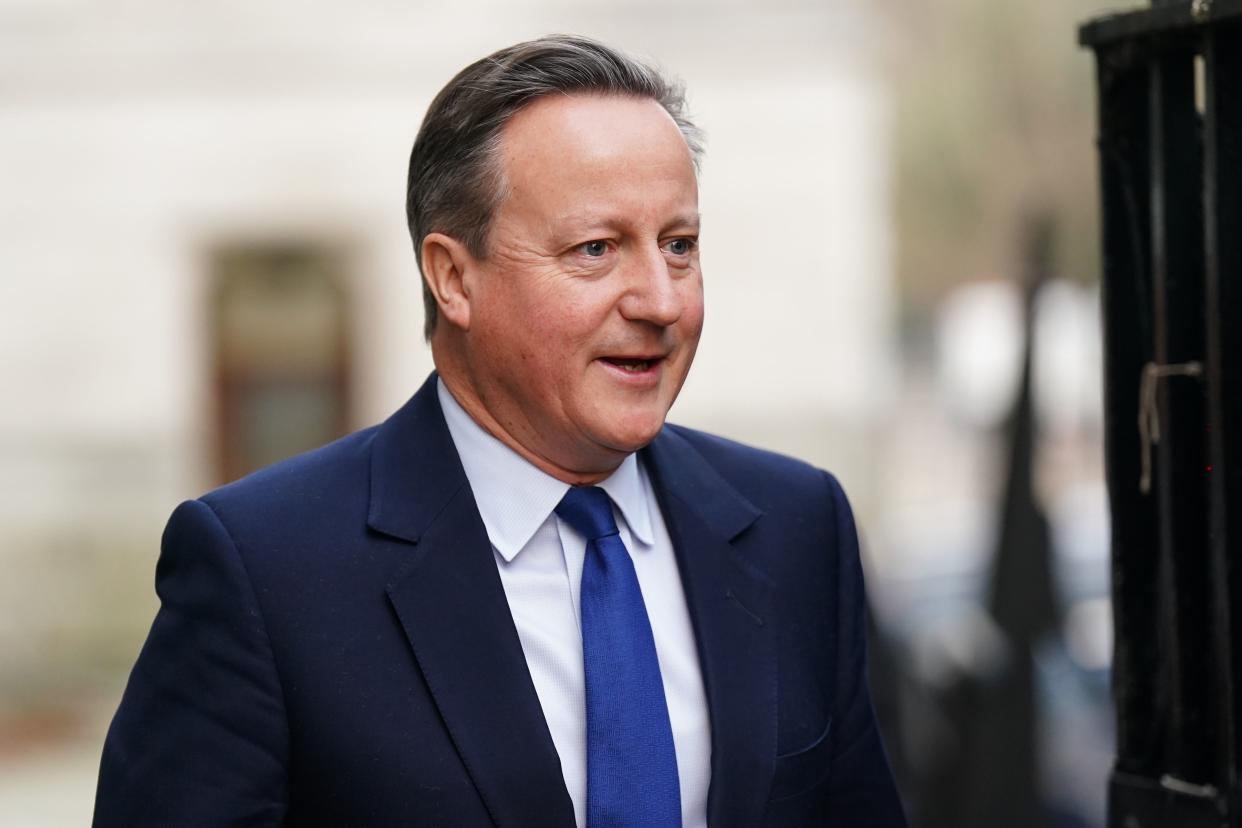 Lord David Cameron said he did not mind playing second fiddle to Rishi Sunak (James Manning/PA) (PA Wire)