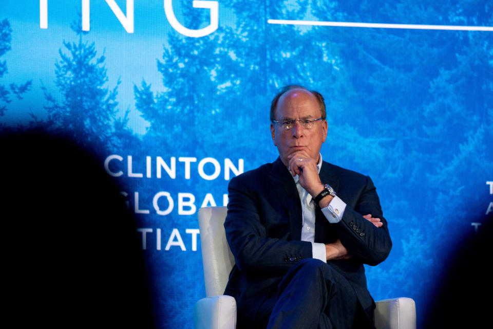 Chairman and CEO, BlackRock, Larry Fink, speaks during the Clinton Global Initiative (CGI) meeting in Manhattan, New York City, U.S., September 19, 2022. REUTERS/David 'Dee' Delgado