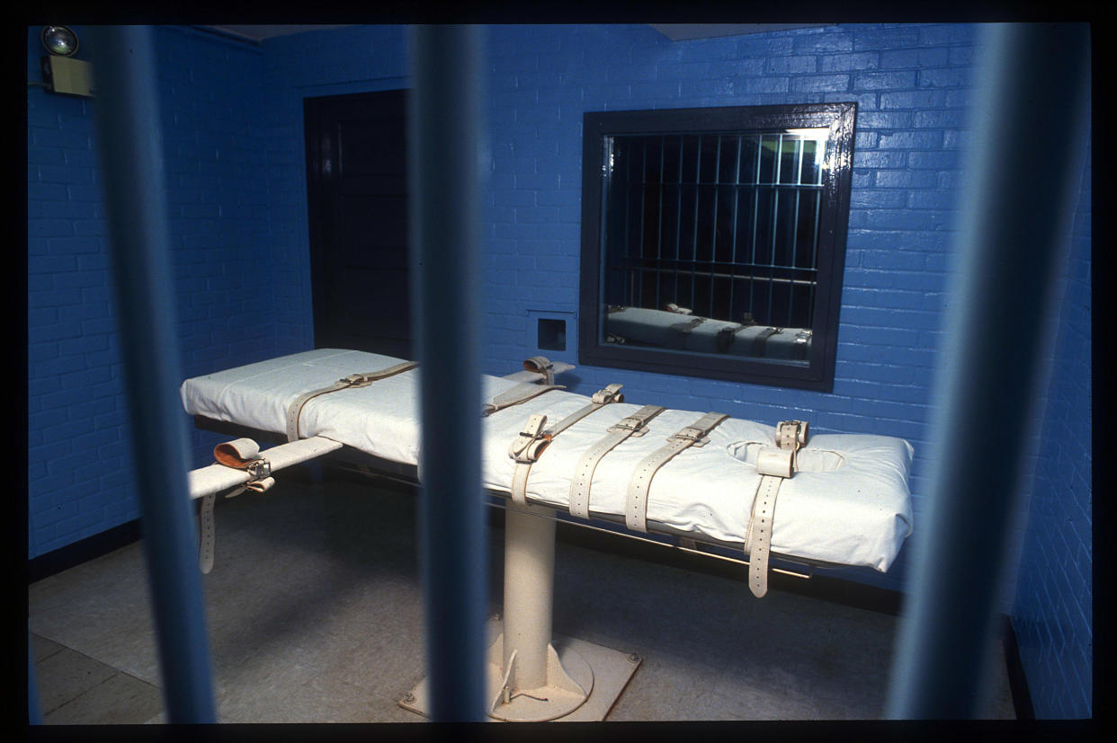 A view of the lethal injection death chamber at a Texas prison in 1991.