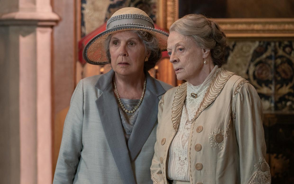Penelope Wilton and Maggie Smith in a scene from the new Downton film - Ben Blackall