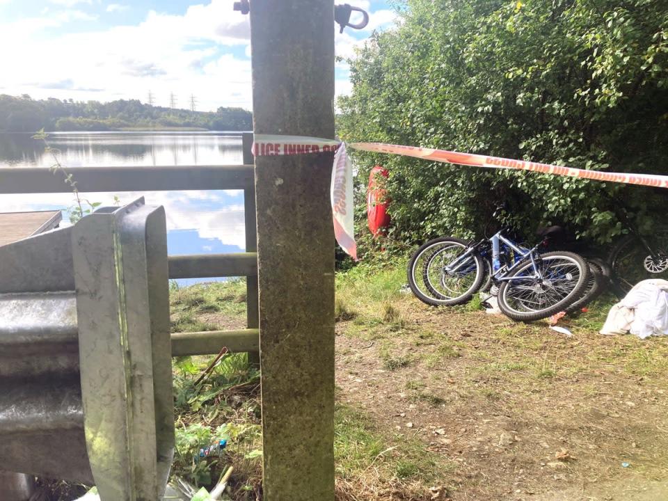 The scene at Enagh Lough on the outskirts of Londonderry where two boys died after getting into trouble in the water on Monday evening. (PA) (PA Wire)