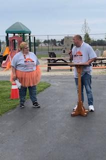 Dana Roca is joined by Fremont Mayor Danny Sanchez at the 2023 MS Walk. The event this year will be held May 11 at Conner Park.