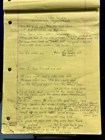 <p>Nancy Kruh</p> Eric Church's "Smoke a Little Smoke" lyrics on display at the Country Music Hall of Fame and Museum in Nashville