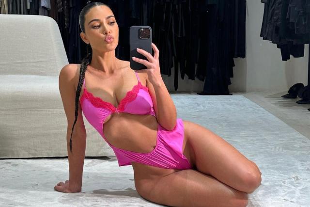 Kim Kardashian Models SKIMS' New Valentine's Day Collection Before