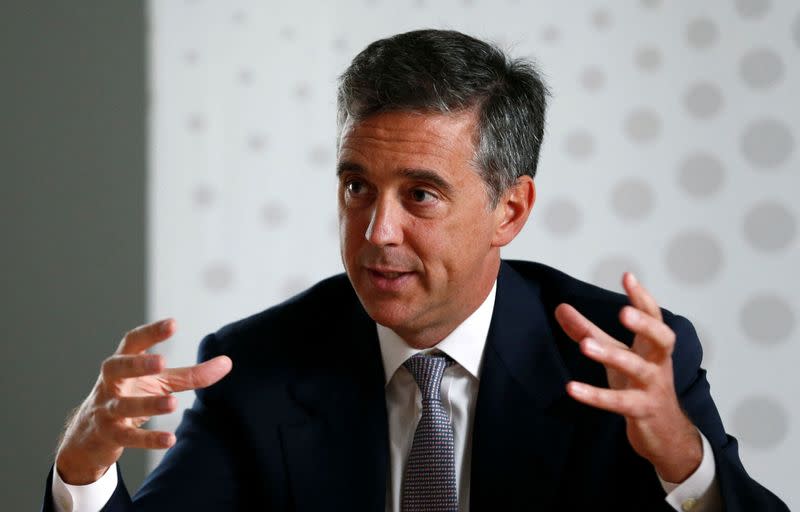 FILE PHOTO: Riccardo Orcel, Deputy CEO of VTB Group, gives an interview during the Reuters Russia Investment Summit in Moscow