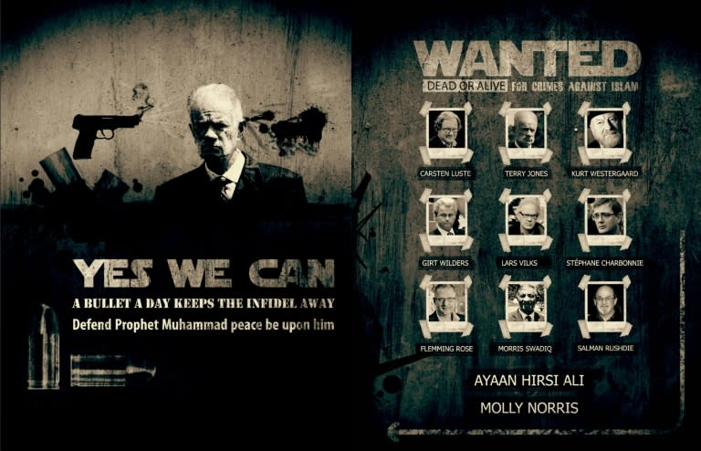 A 2013 poster from al-Qaeda’s online Inspire magazine, lists 11 figures "wanted dead or alive for crimes against Islam" including Geert Wilders